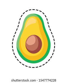 patch of fresh avocado healthy isolated icon vector illustration design