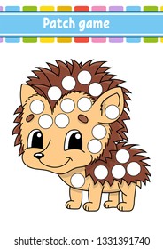Patch game for children. Do a dot coloring page. Educational activity worksheet for kids and toddlers. Isolated vector illustration. Cartoon style