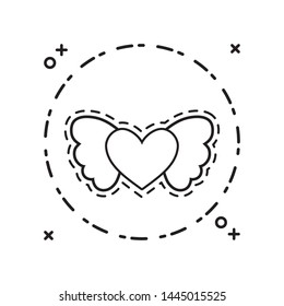 patch of heart with wings