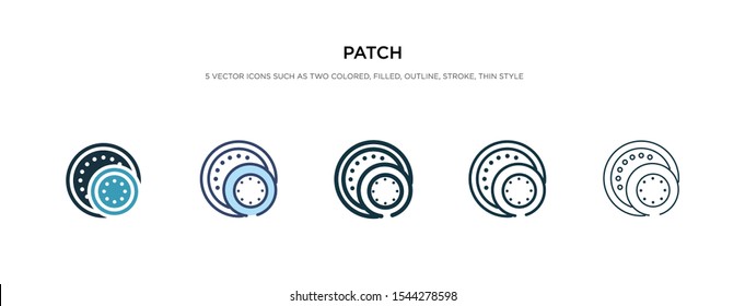 patch icon in different style vector illustration. two colored and black patch vector icons designed in filled, outline, line and stroke style can be used for web, mobile, ui