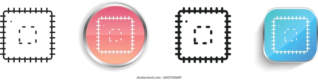 ícone de patch. Design fino, linear, regular e estilo botão isolado no fundo branco