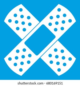 Patch icon white isolated on blue background vector illustration