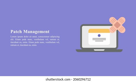 Patch Management Concept Vector Illustration With A Laptop Device.