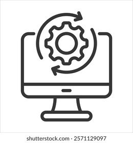 Patch Management Icon Vector Illustration Outline