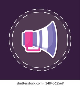 patch of megaphone sound speak isolated icon