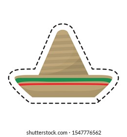 patch of mexican hat traditional isolated icon vector illustration design