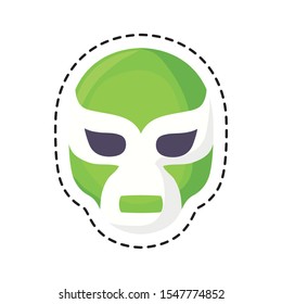 patch of mexican wrestler mask vector illustration design