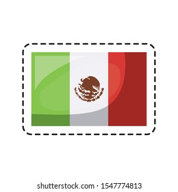 patch of mexico country flag isolated icon vector illustration design