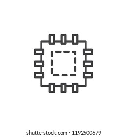 Patch panel outline icon. linear style sign for mobile concept and web design. CPU line vector icon. Symbol, logo illustration. Pixel perfect vector graphics
