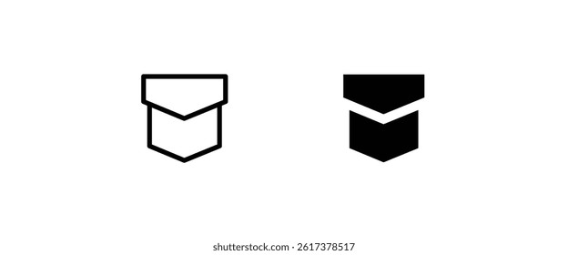 Patch Pocket icons button, vector, sign, symbol, logo, illustration, editable stroke, flat design style isolated on white linear pictogram