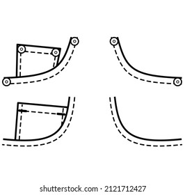 patch pocket icons for shirts and other clothing. Isolated line vector illustration on white background