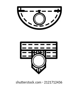patch pocket icons for shirts and other clothing. Isolated line vector illustration on white background
