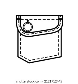 parche los iconos de bolsillo para camisas y otras prendas. Ilustración vectorial de línea aislada sobre fondo blanco