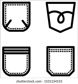 Patch Pocket Style Vector Line Icon Stock Vector (Royalty Free ...