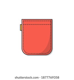 Patch Pocket Vector Icon Illustration. Shirt Pocket Flat Icon