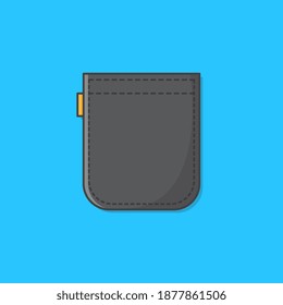 Patch Pocket Vector Icon Illustration. Shirt Pocket Flat Icon