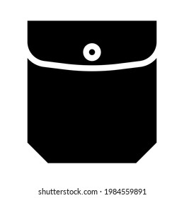 patch pocket with welt top and flap glyph icon vector. patch pocket with welt top and flap sign. isolated contour symbol black illustration