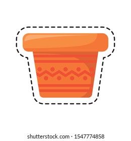 patch of pot plant decoration isolated icon vector illustration design