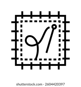 patch repair thrift driven fashion line icon vector. patch repair thrift driven fashion sign. isolated contour symbol black illustration