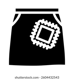 patch repair thrift driven fashion glyph icon vector. patch repair thrift driven fashion sign. isolated symbol illustration