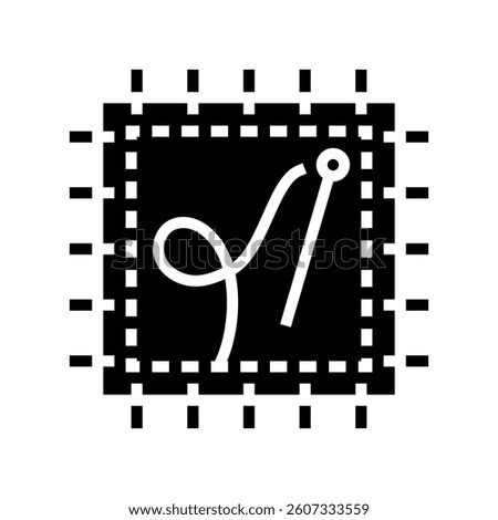patch repair thrift driven fashion glyph icon vector. patch repair thrift driven fashion sign. isolated symbol illustration