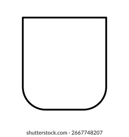 Patch Rounded Pocket technical fashion illustration. Flat apparel template front view. Women, men unisex style item CAD mockup isolated on white background 