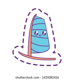 patch of sailboat transportation kawaii