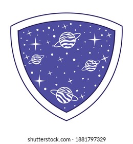 patch with saturn on it vector illustration design