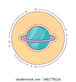 patch of saturn planet in frame circular