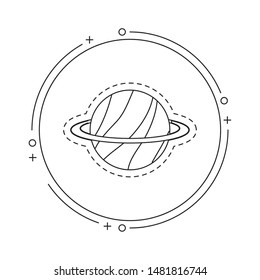 patch of saturn planet in frame circular