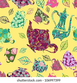 Patch seamless for scrap booking of tea theme