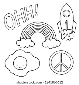 Patch set on white background. Vector illustration