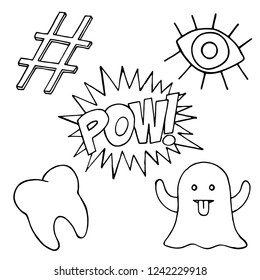 Patch set on white background. Vector illustration