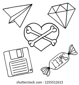 Patch set on white background. Vector illustration