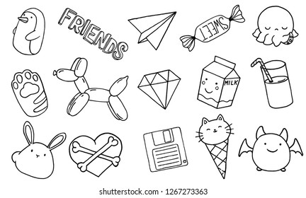 Patch set on white background. Vector illustration.