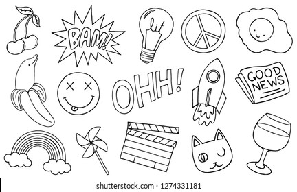 Patch set on white background. Vector illustration.