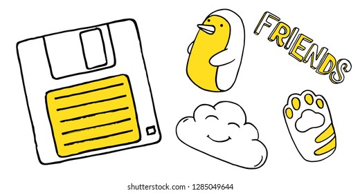 Patch set on white background. Vector illustration