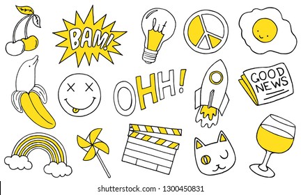 Patch set on white background. Vector illustration.