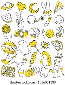 Patch set on white background. Vector illustration.