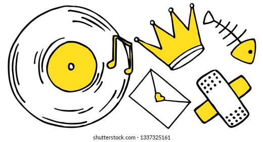 Patch set on white background. Vector illustration.
