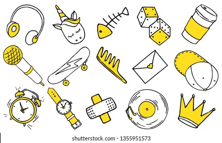 Patch set on white background. Vector illustration.