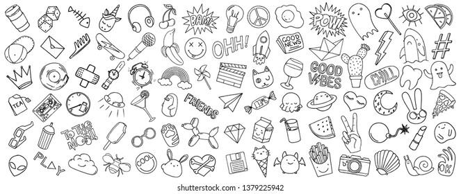 Patch set on white background. Vector illustration.