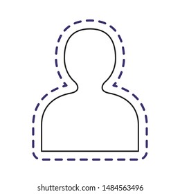 patch of silhouette person avatar isolated icon