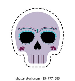 patch of skull mexican isolated icon vector illustration design