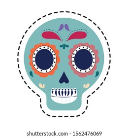 patch of skull mexican isolated icon vector illustration design