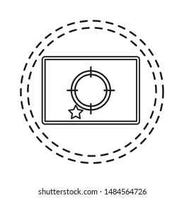 patch of target with paper document isolated icon