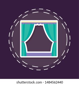 patch of theater curtain event isolated icon