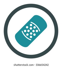 Patch vector icon. Style is bicolor flat rounded symbol, soft blue colors, rounded angles, white background.