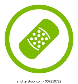 Patch vector icon. Style is flat rounded symbol, eco green color, rounded angles, white background.