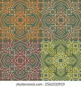 patch work needle quilt sewing abstract artwork seamless geometric pattern printed background fabric wallpaper hand drawn line stitch
